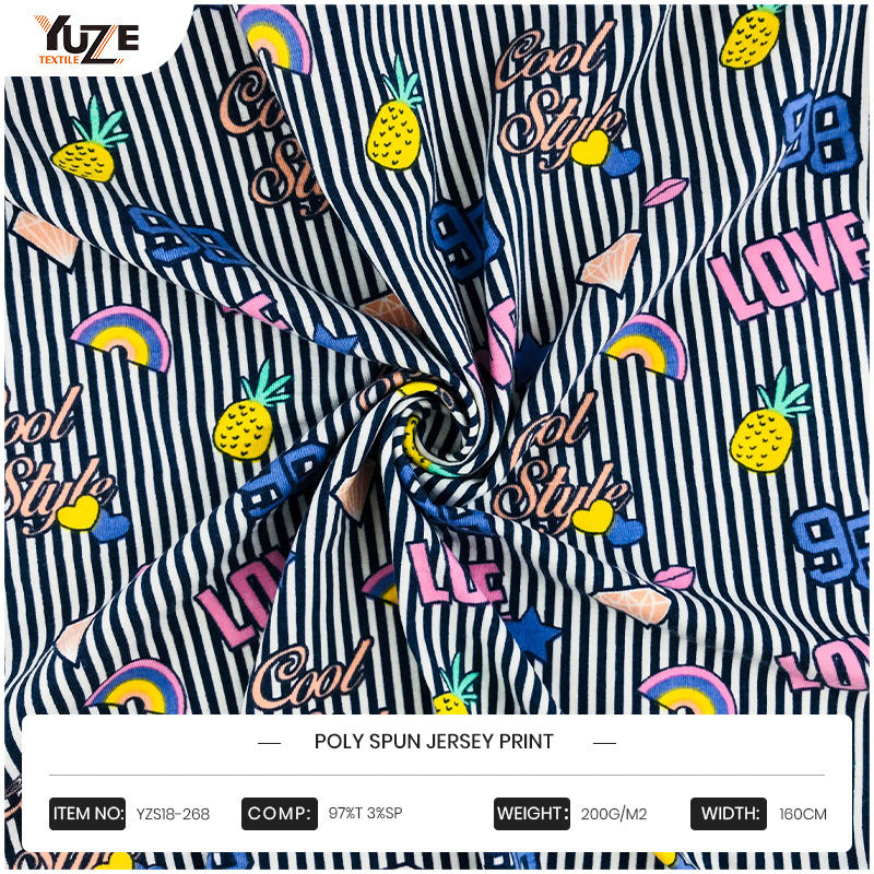 YZS18-268 Poly kehruut Jersey Print