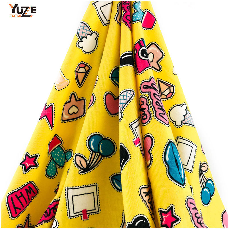 YZS18-278 Poly kehruut Jersey Spandex Print