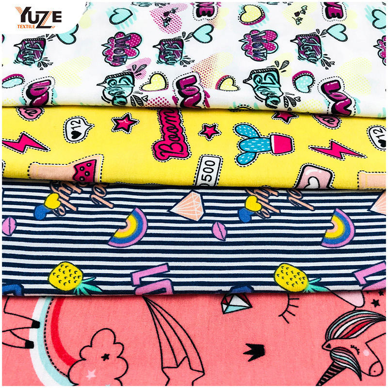 YZS18-278 Poly kehruut Jersey Spandex Print