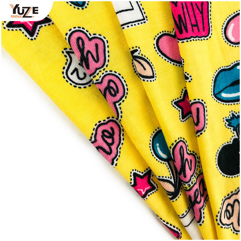 YZS18-278 Poly kehruut Jersey Spandex Print