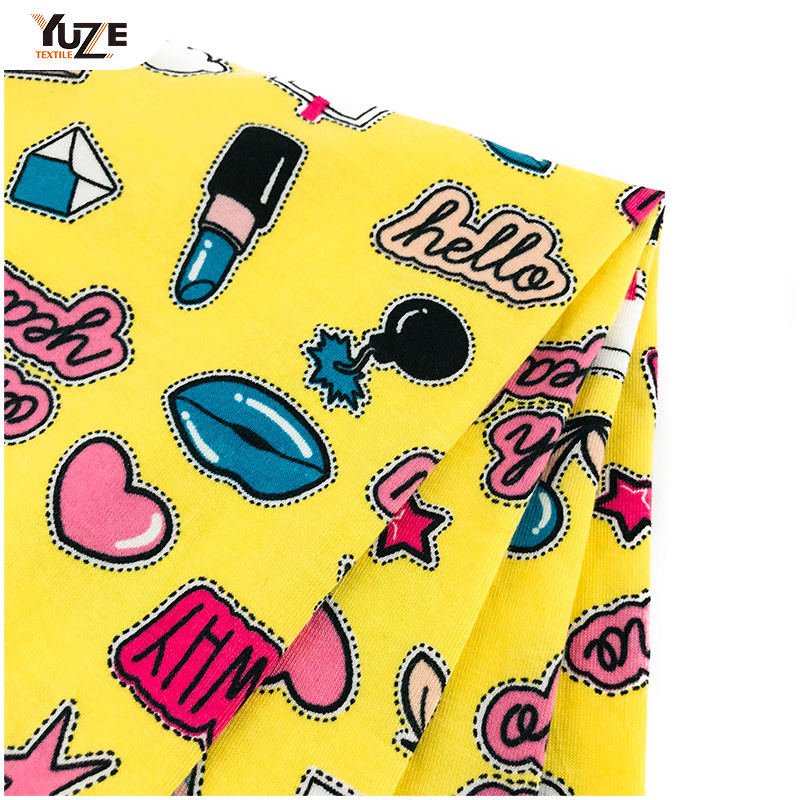 YZS18-278 Poly kehruut Jersey Spandex Print