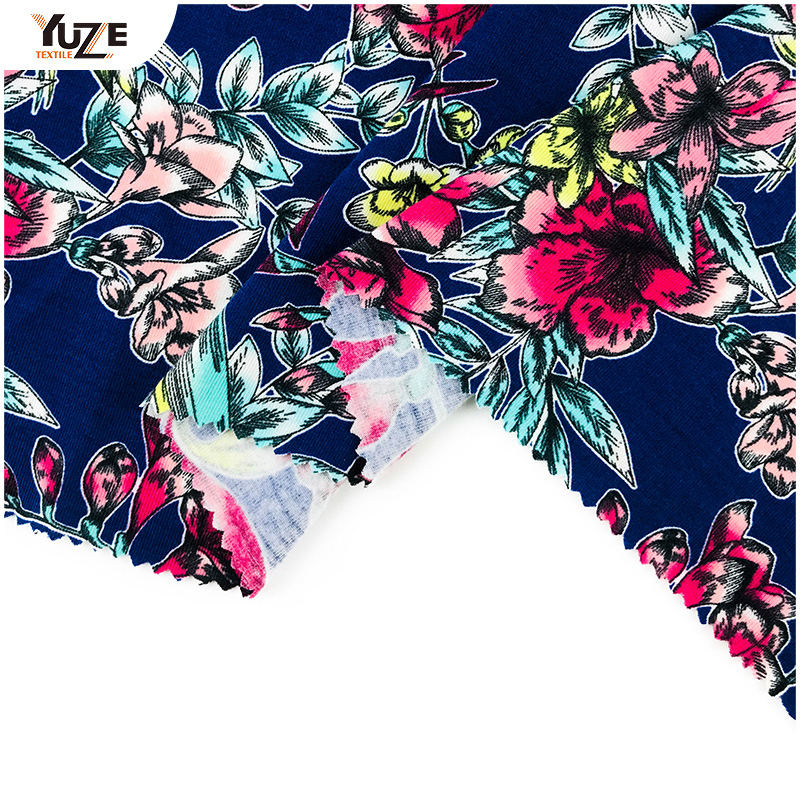 YZS18-417 Poly kehruut Jersey Spandex Print