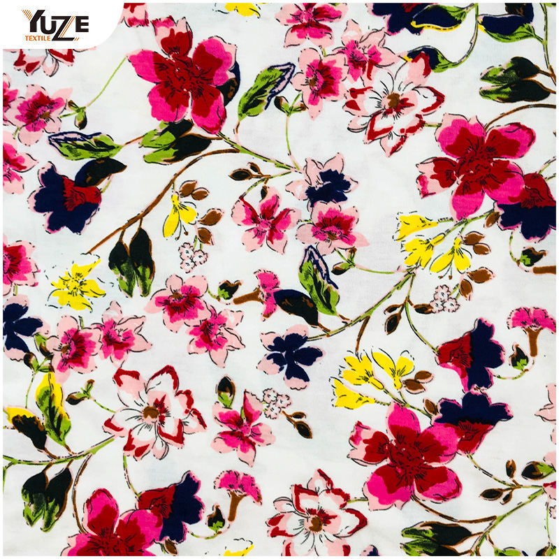 YZS18-455 Poly kehruut Jersey Spandex Print