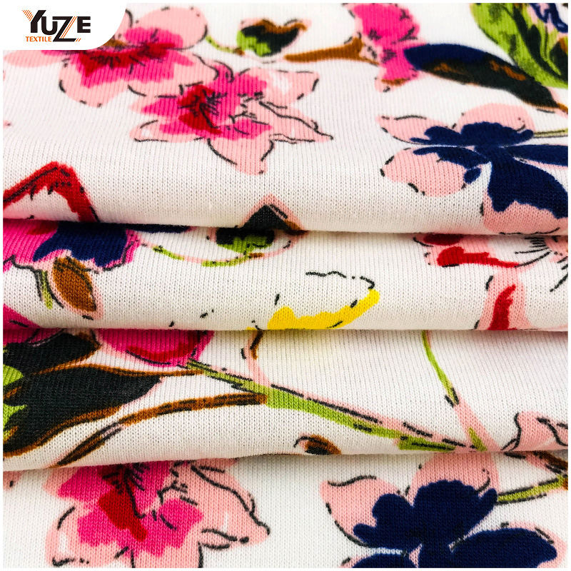 YZS18-455 Poly kehruut Jersey Spandex Print