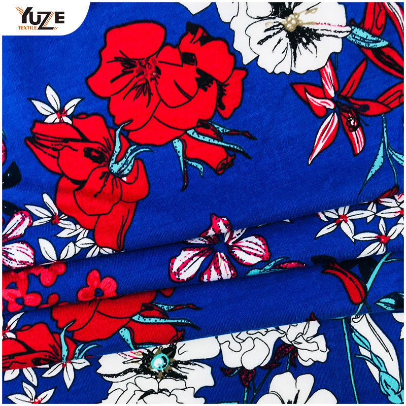 YZS18-539 Poly kehruut Jersey Spandex Print