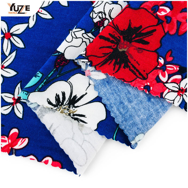 YZS18-539 Poly kehruut Jersey Spandex Print