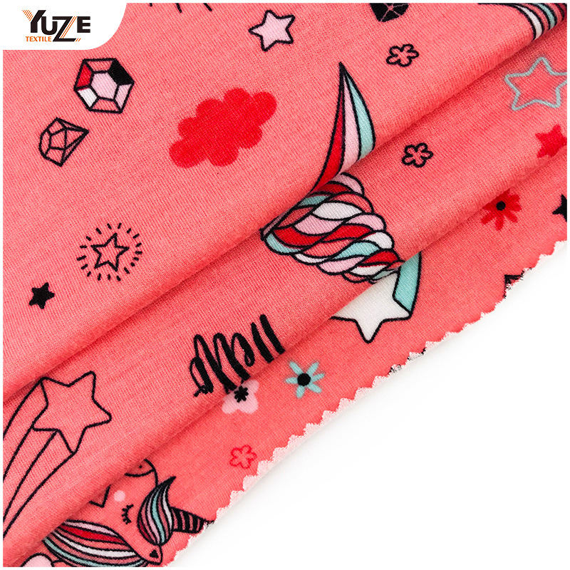 YZS18-775 Poly kehruut Jersey Spandex Print