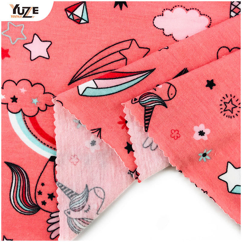 YZS18-775 Poly kehruut Jersey Spandex Print