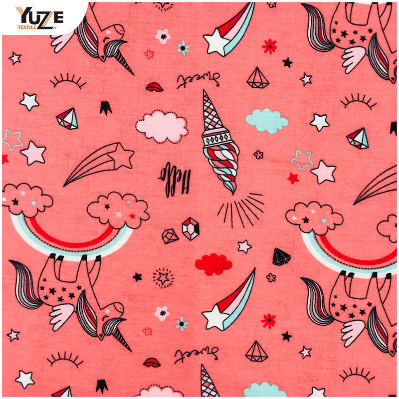 YZS18-775 Poly kehruut Jersey Spandex Print