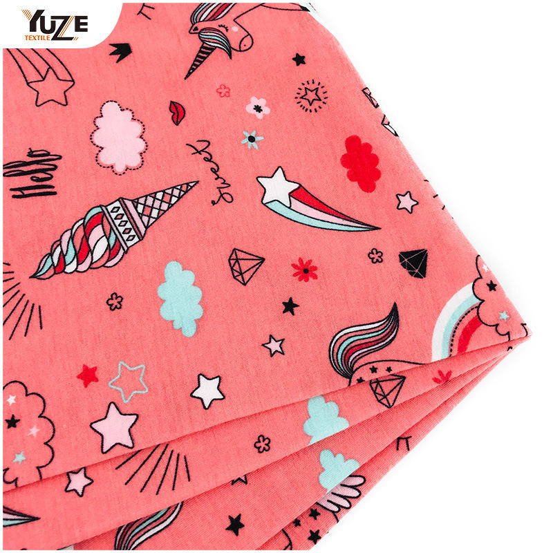 YZS18-775 Poly kehruut Jersey Spandex Print