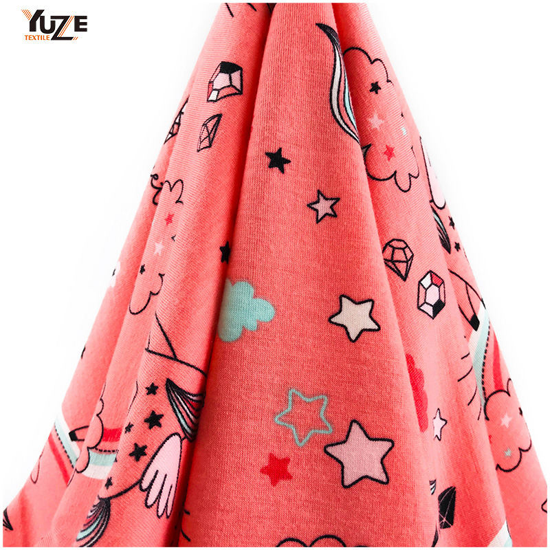 YZS18-775 Poly kehruut Jersey Spandex Print