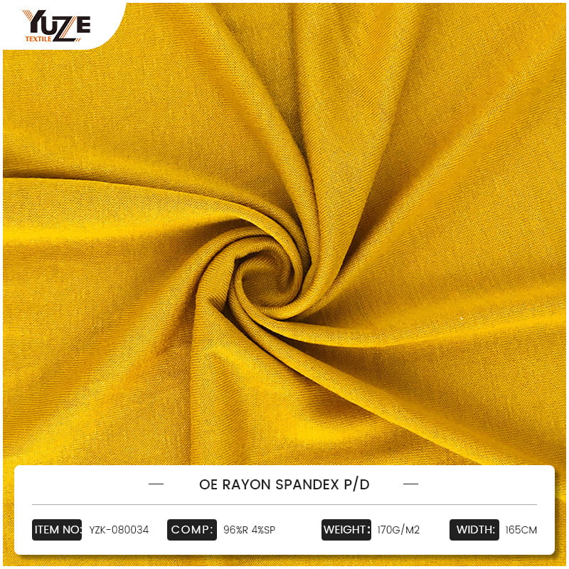 Rayon-Spandex-neulottujen kankaiden joustavat ominaisuudet tekevät niistä erinomaisia ​​urheiluvaatteita ja rento vaatteita